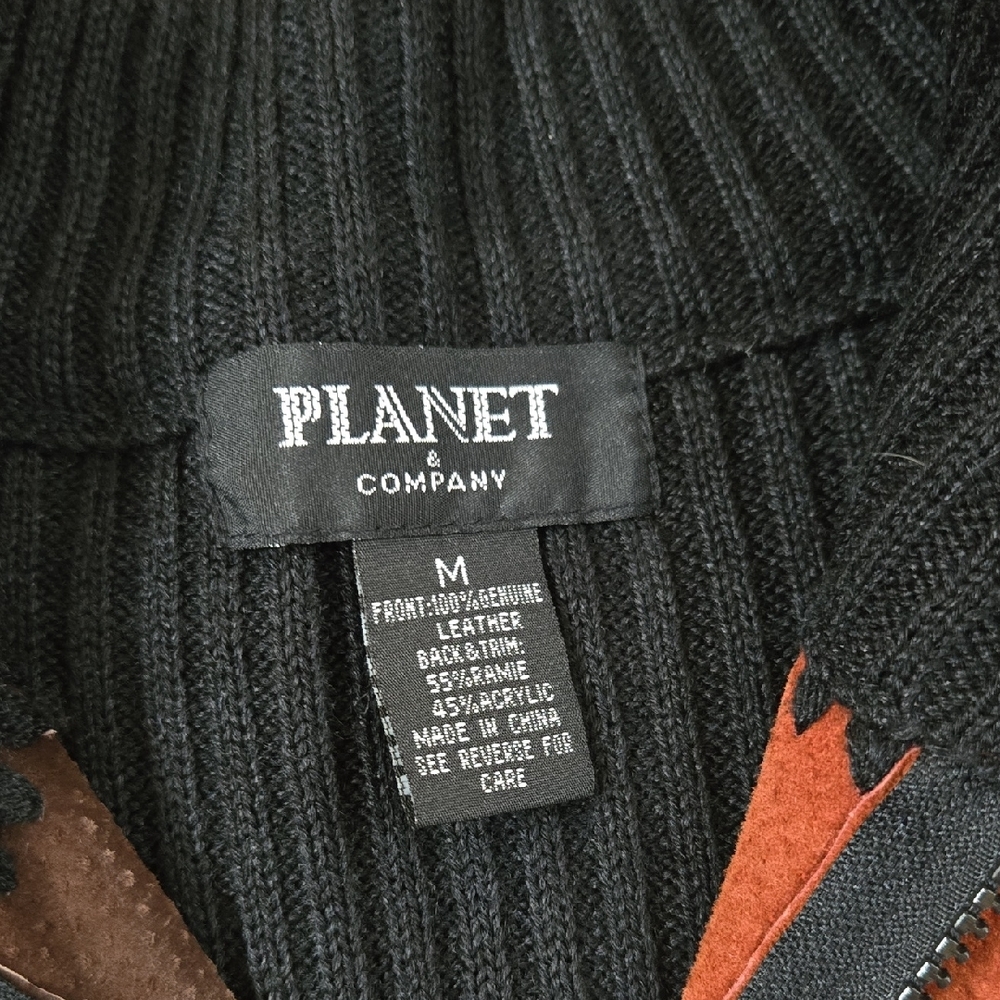 Leather Patchwork Vintage Vest - image 2